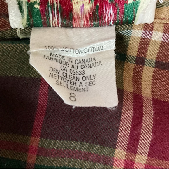 Susan Bristol Vintage Cotton Plaid Button Down Shirt Size 8 - Picture 7 of 7